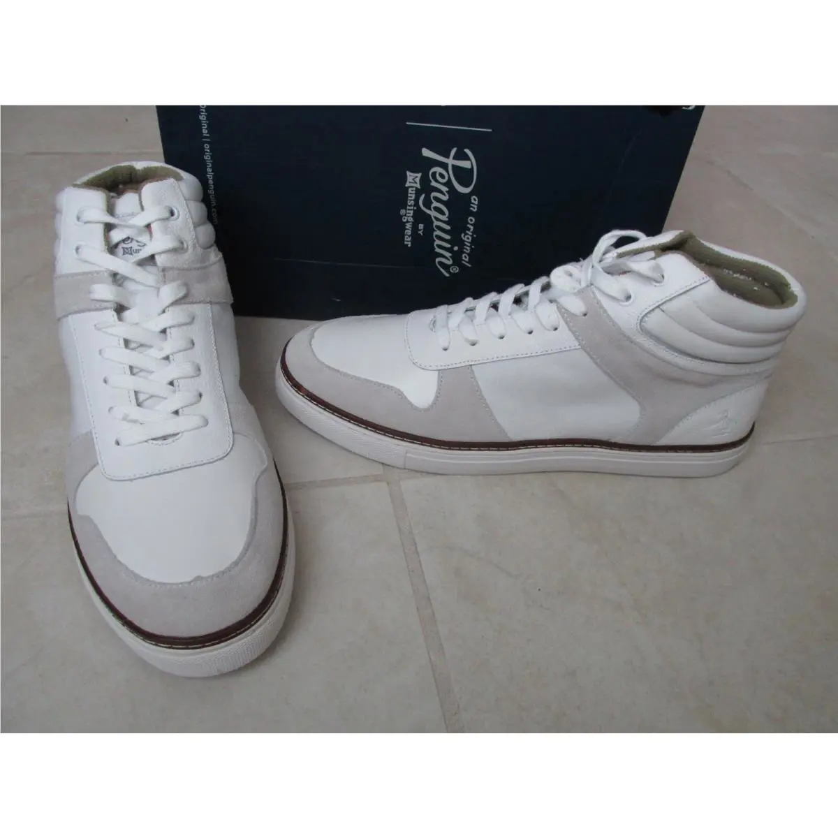 Original Penguin Byron Hi-top Sneakers Shoes Mens 11 White