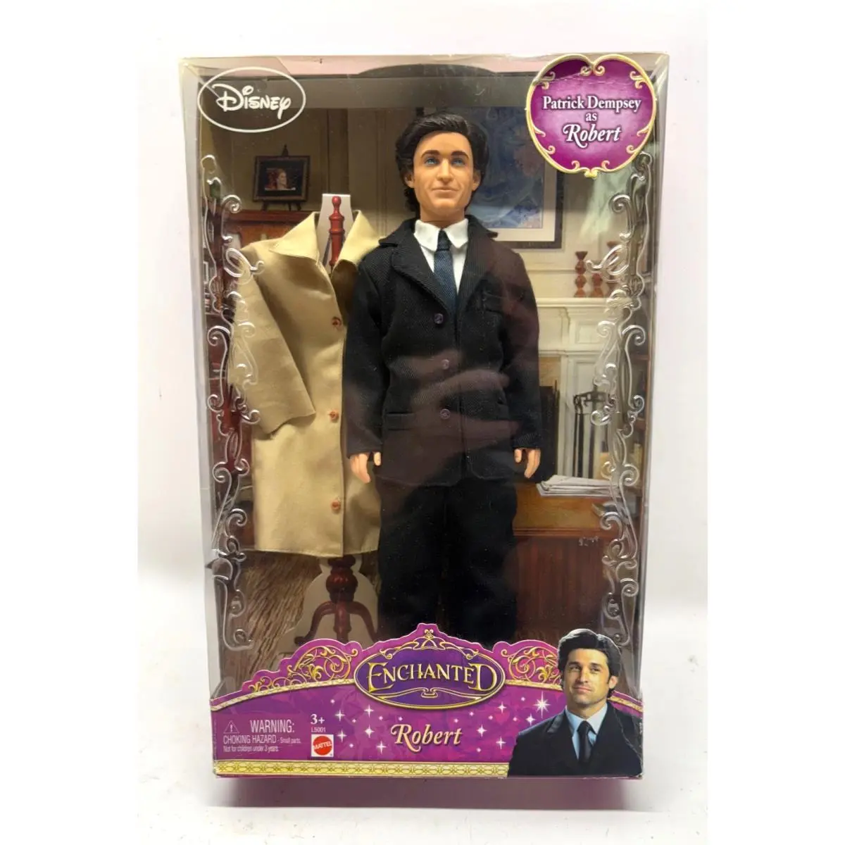 2007 Disney Enchanted Robert Doll Patrick Dempsey Mattel L5001 Nrfb