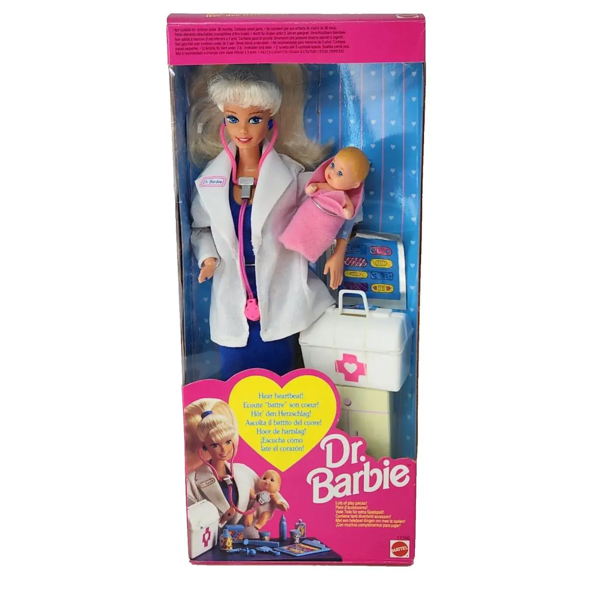 Vintage 1993 Mattel DR Doctor Barbie W/ Pink Baby 11160