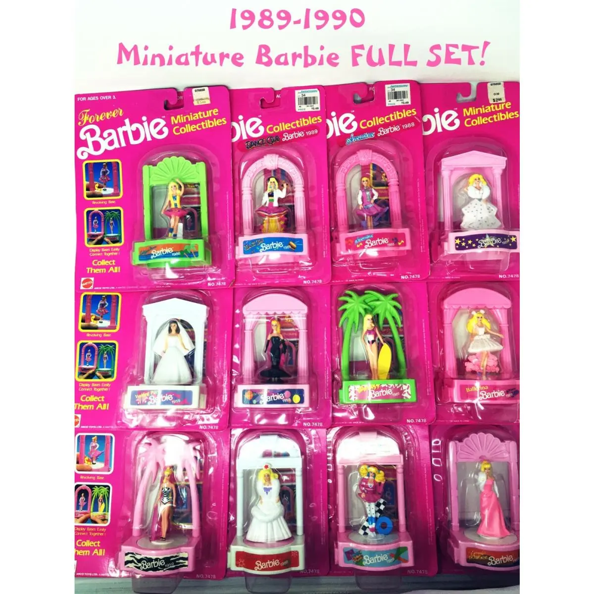 1989 -1990 Forever Miniature Barbie Collectibles Full Set of 12