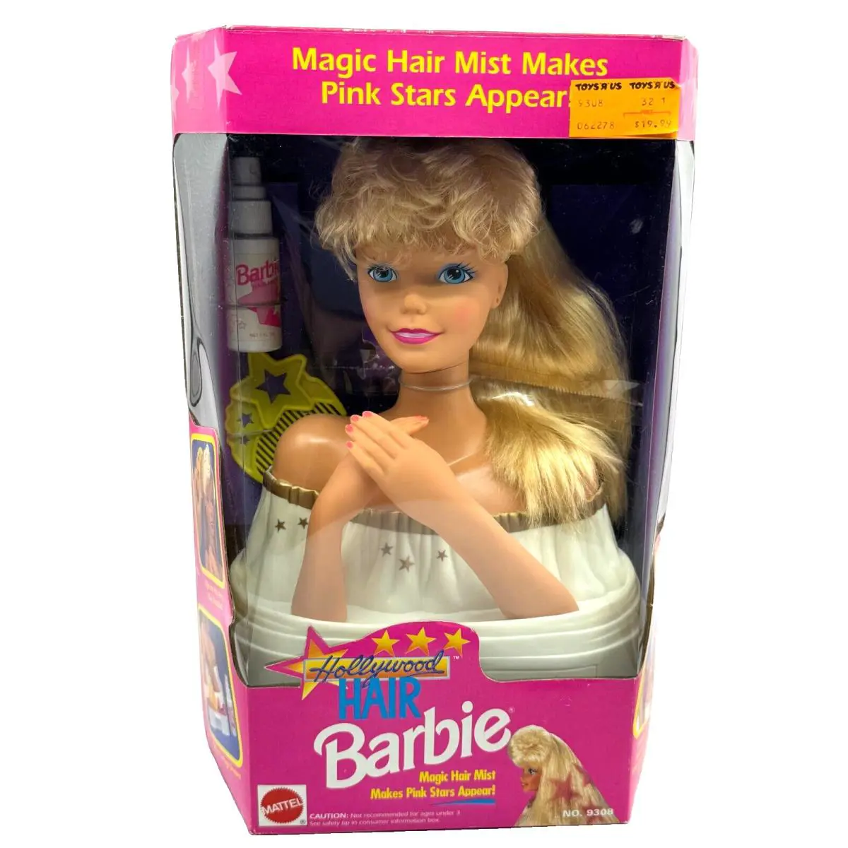 BK Barbie Doll 1992 Hollywood Hair Magic Hair Mist 9308 Styling Head