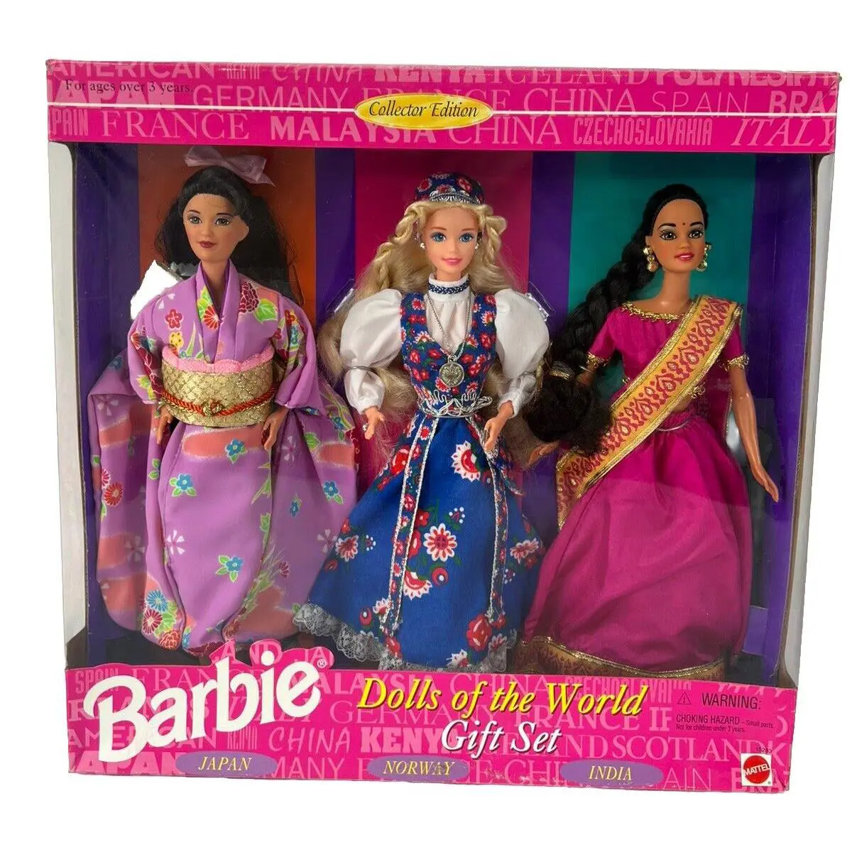 Barbie Dolls Of The World Gift Set Japan Norway India 15283 Nrfb Nos