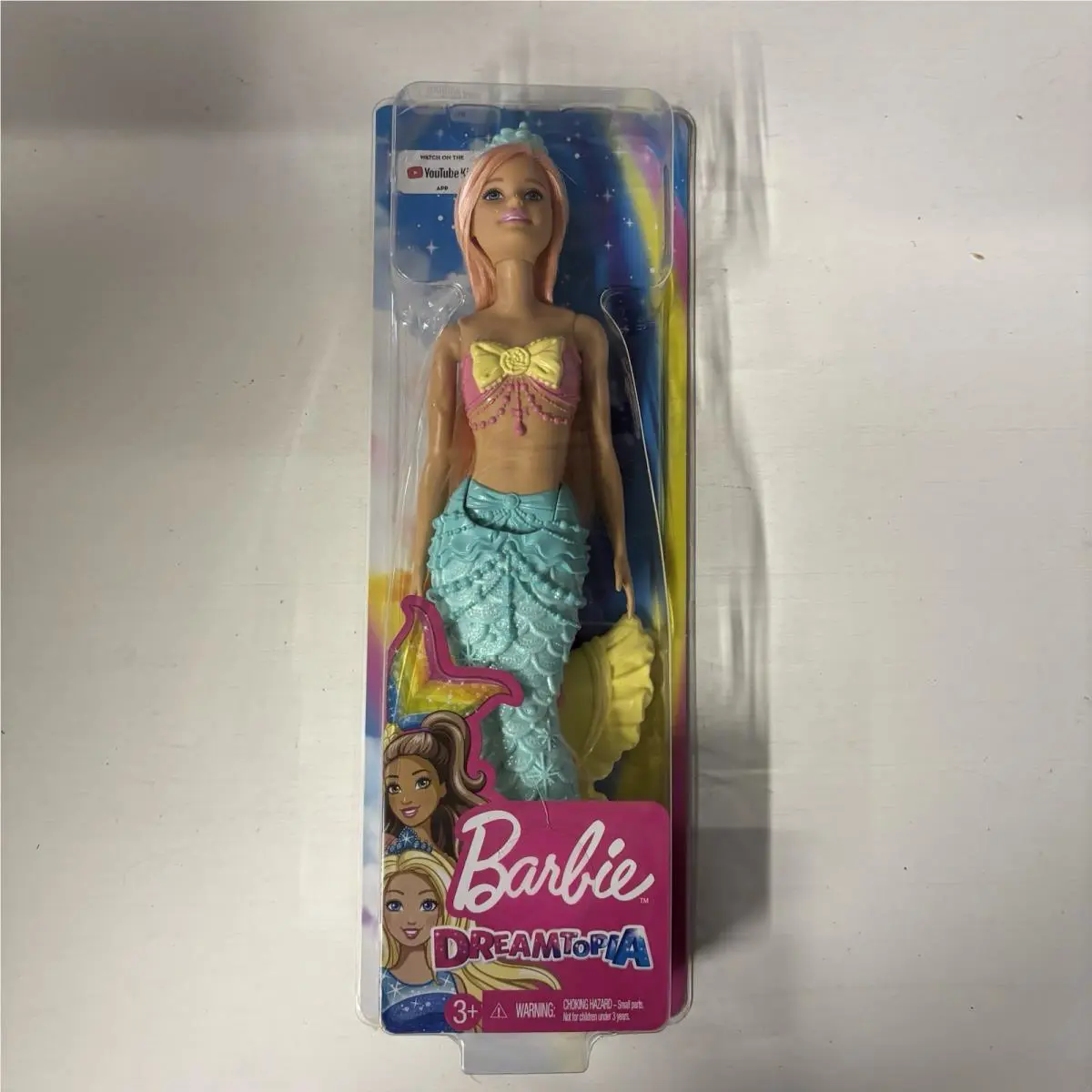 Barbie Dreamtopia Mermaid Doll with Long Coral Hair Teal/yellow Tail