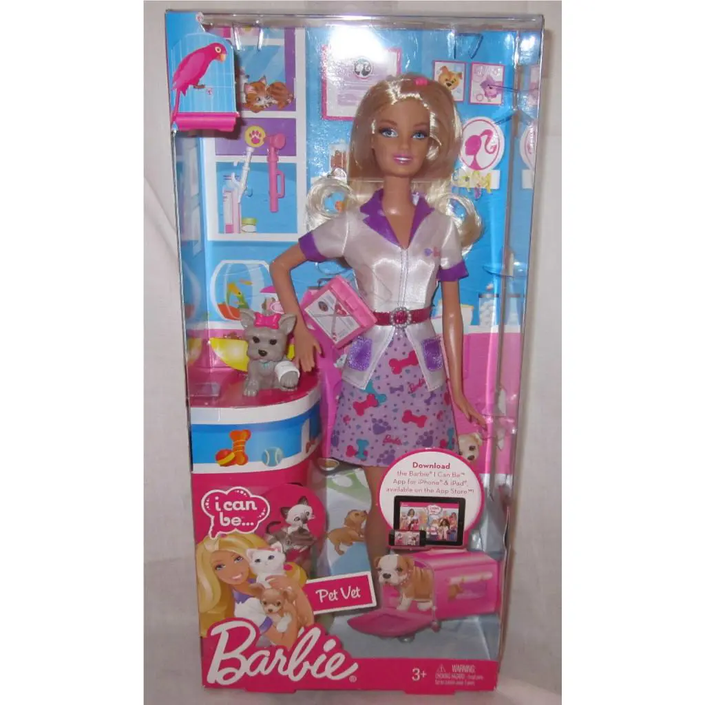 Barbie I Can Be... 2011 I Can A Pet Vet Veterinarian Grey Gray Dog Doll