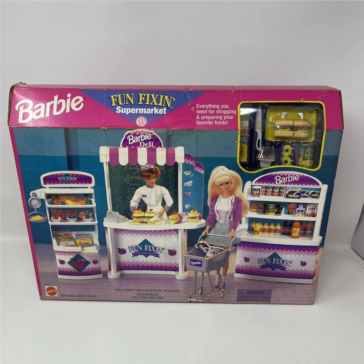 1997 Barbie Fun Fixin Supermarket Playset Mattel 67576 Vintage Rare Collect