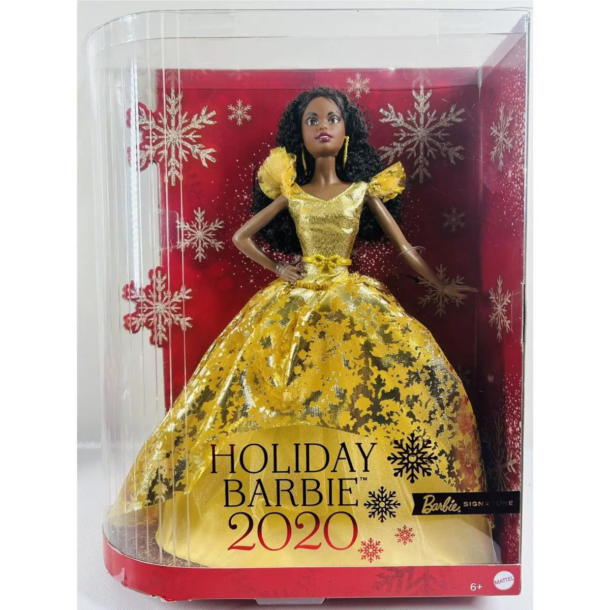 2020 Holiday Barbie GHT55 African American Nrfb Model Muse Gold Dress
