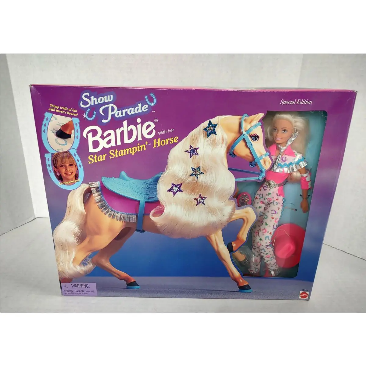 Vintage 1997 Show Parade Barbie Star Stampin Horse Gift Set Nrfb Mattel 15059
