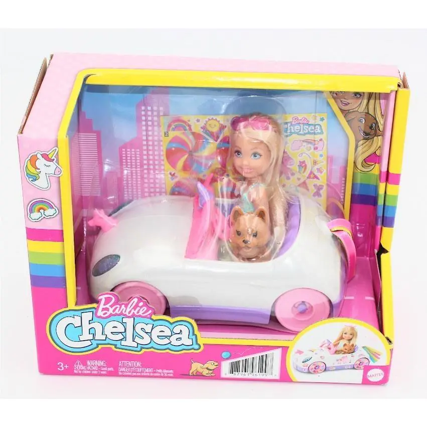 Barbie Chelsea Doll Toy Car with Unicorn Theme