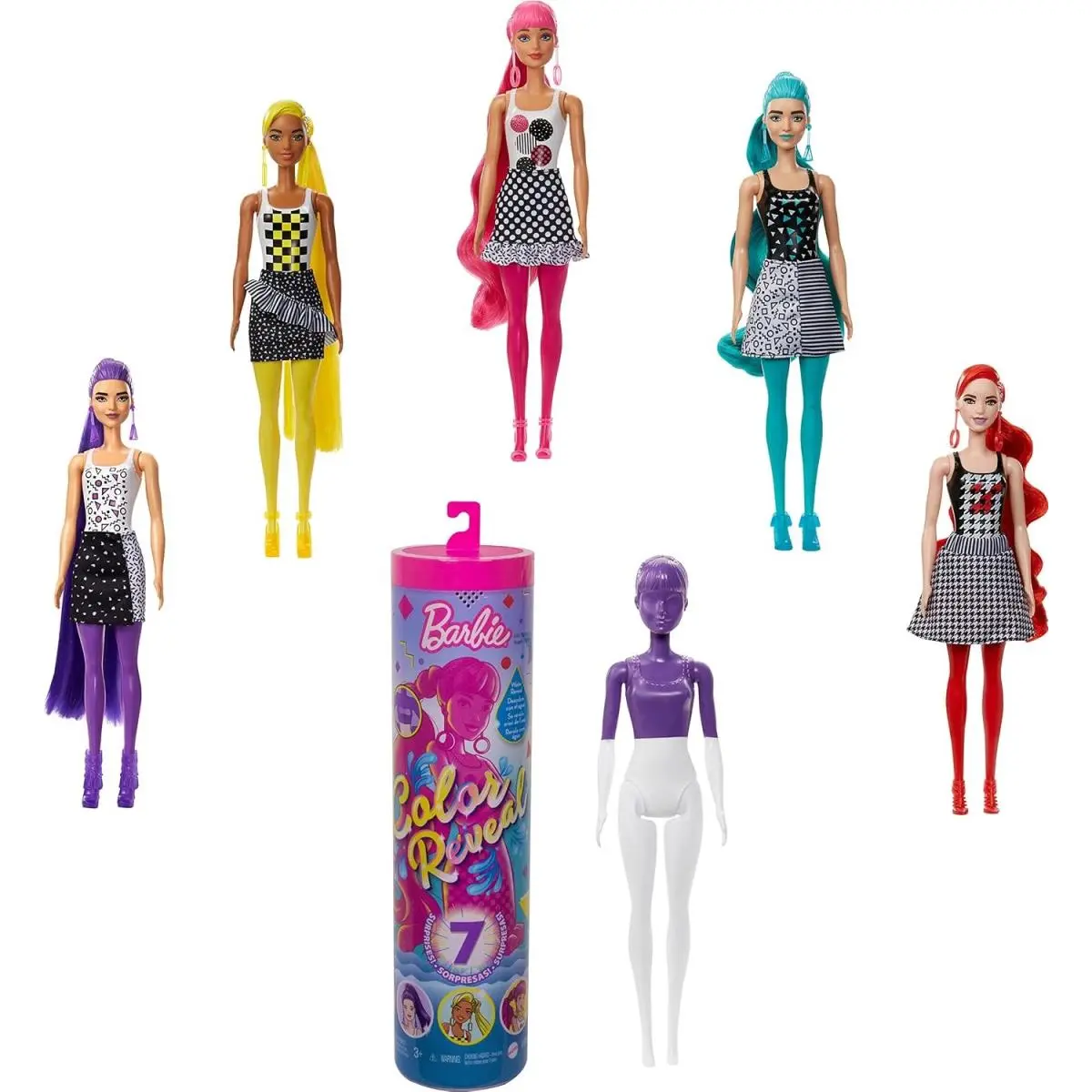 Color Reveal Doll Accessories Color-block Series 7 Surprises 1 Styles May Vary