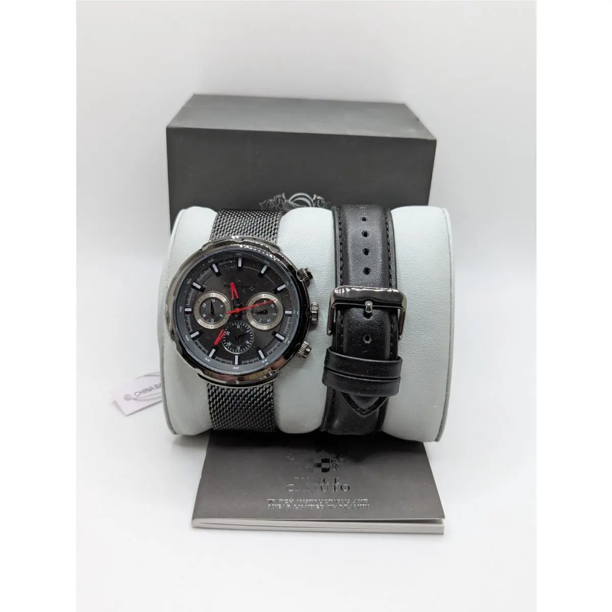 VC/1158DG Mens Gunmetal Gray Watch with Interchangeable Strap by Vince Camuto