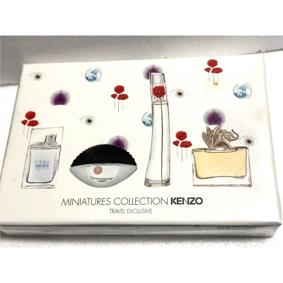 Kenzo Mini Perfume Edp Travel Set 4 Pc Jungle Flower Peace L`eau