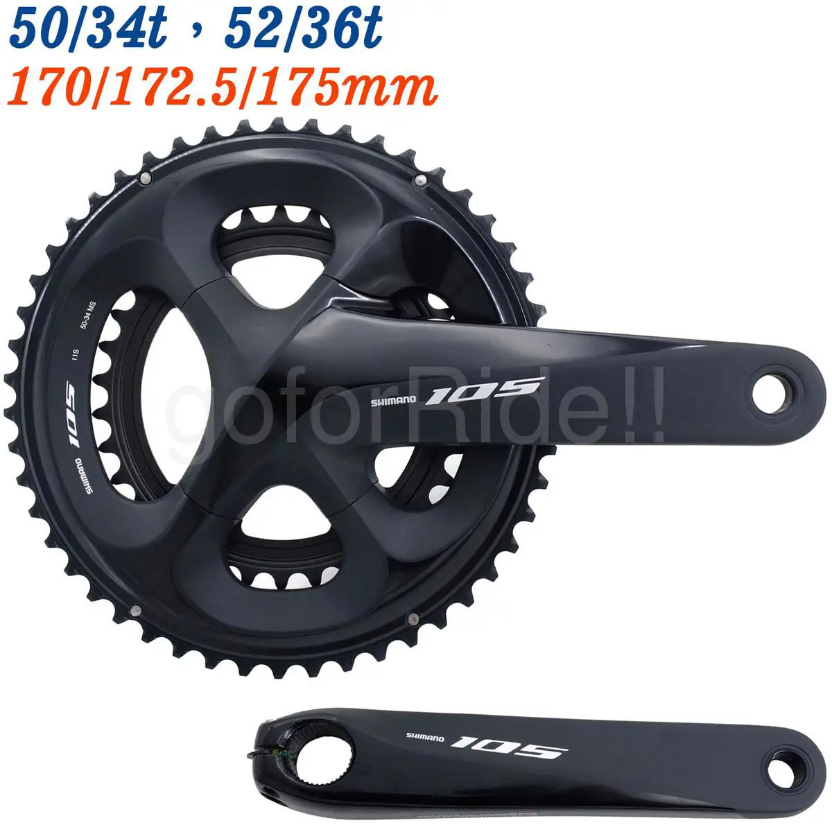 Shimano FC-R7000 105 Road Bike Crank Set 34/50T 36/52T 170/172.5/175mm