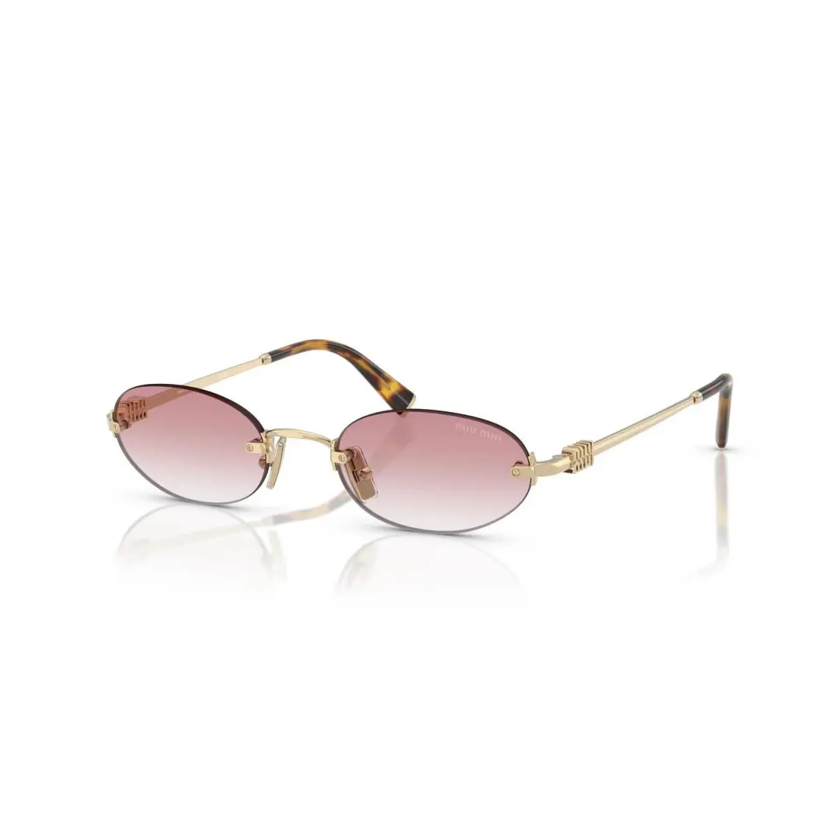 Miu Miu MU A54S Pale Gold/clear Gradient Pink ZVN-70O Sunglasses