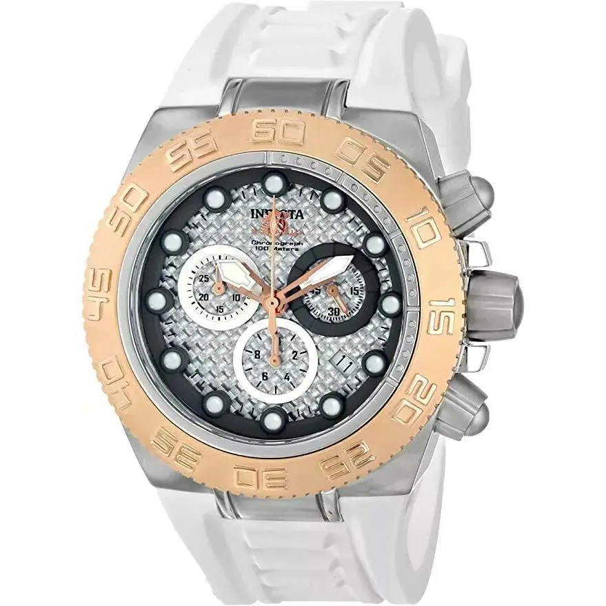 Invicta 10862 Reserve Men`s Stainless Steel White Rubber Band Watch - White