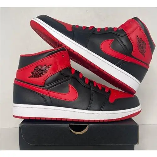 Nike shoes - Air Jordan 1 Mid - Air Mid - DQ8426-060 - Black, Fire Red, White 1