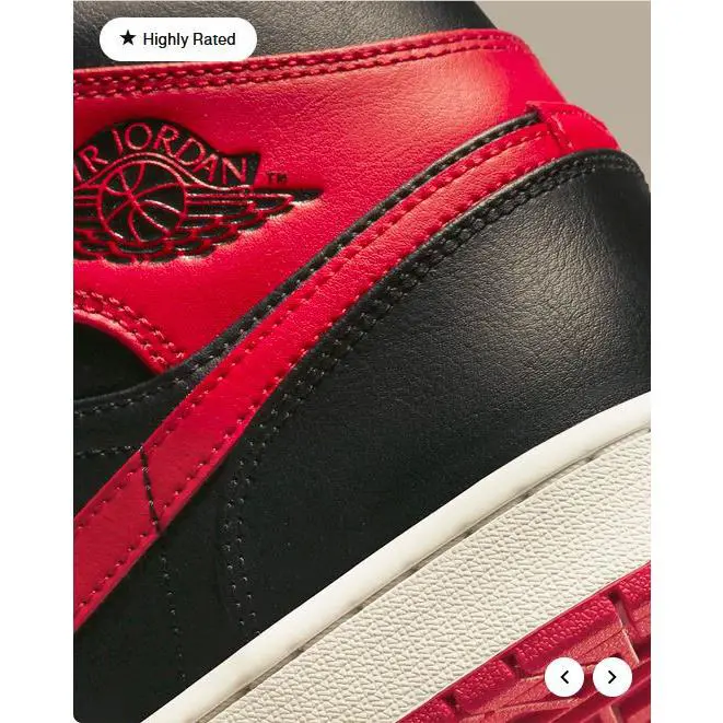 Nike shoes - Air Jordan 1 Mid - Air Mid - DQ8426-060 - Black, Fire Red, White 6