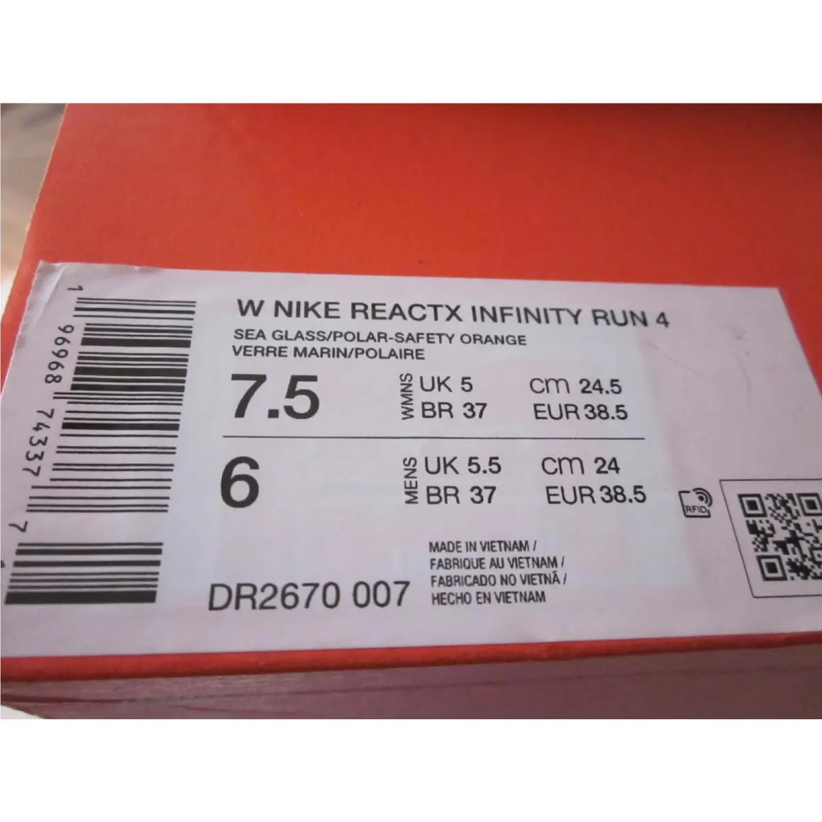 Nike shoes - Nike React Infinity - React Infinity - Sea Glass/Polar/Safety Orange 3