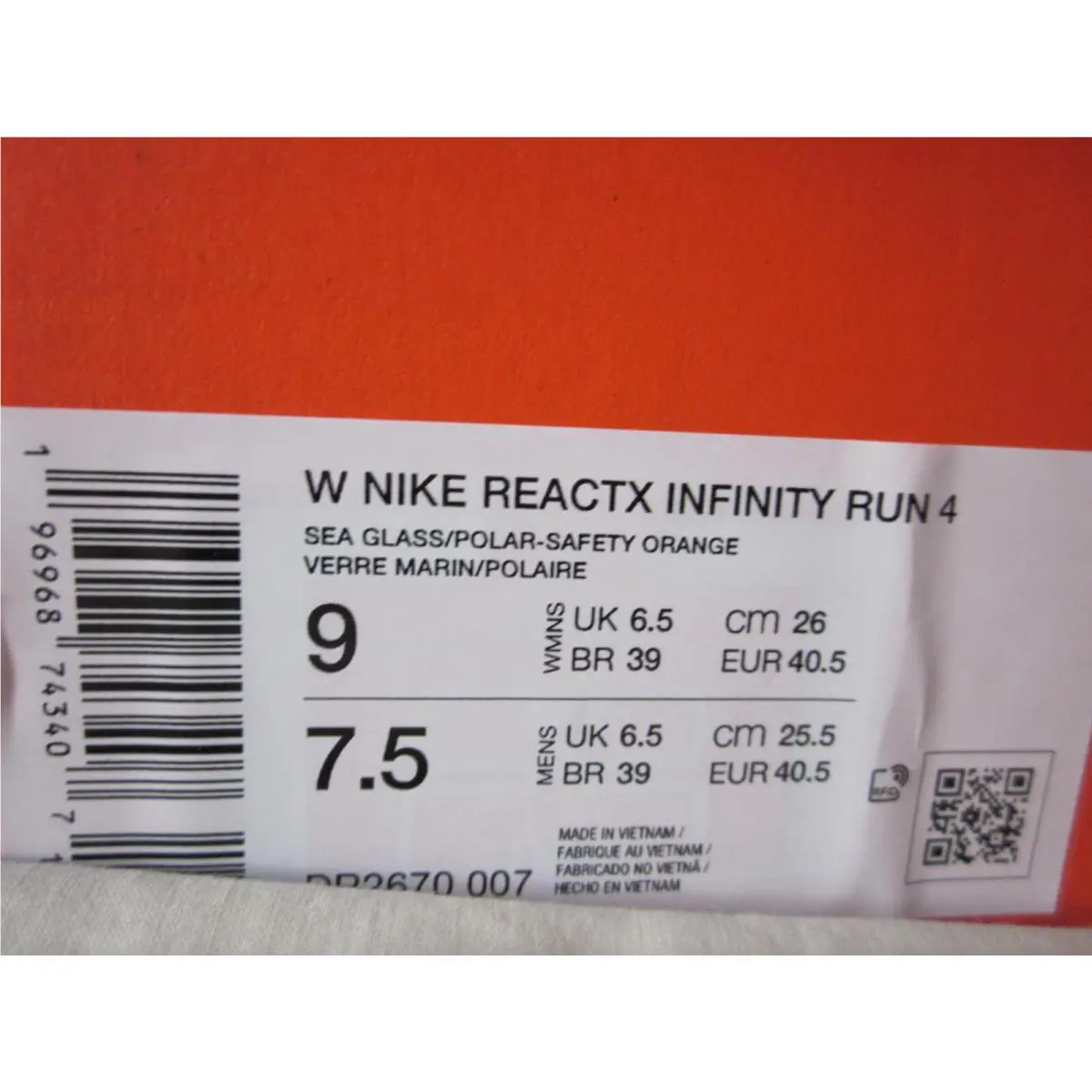 Nike shoes - Nike React Infinity - React Infinity - Sea Glass/Polar/Safety Orange 4