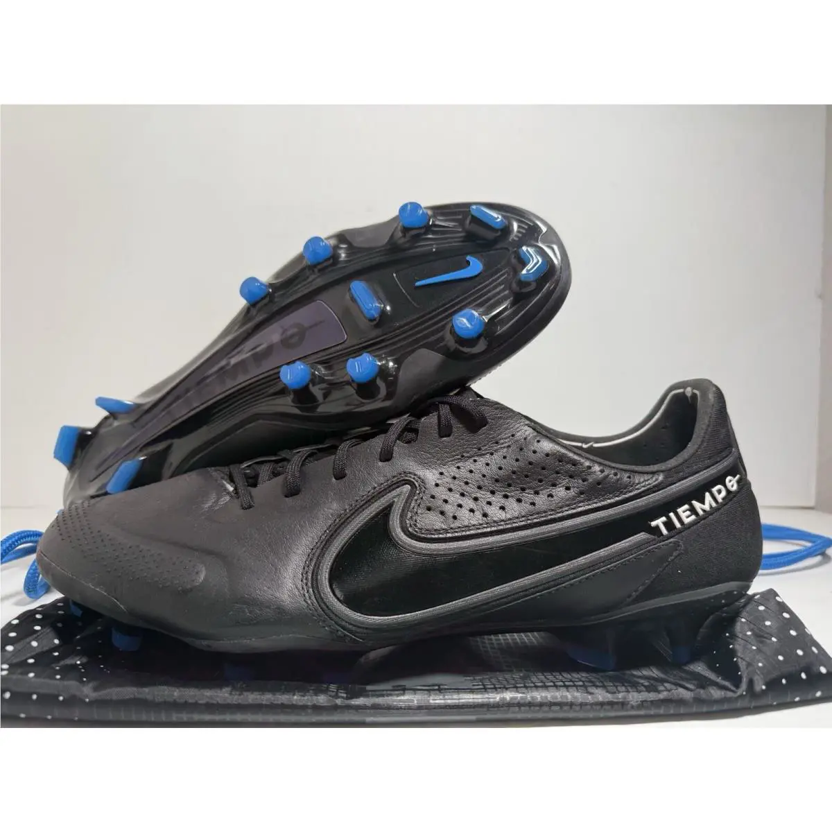 Nike Tiempo Legend 9 Elite FG Black Blue Soccer Cleats CZ8482-001 Men`s Sizes