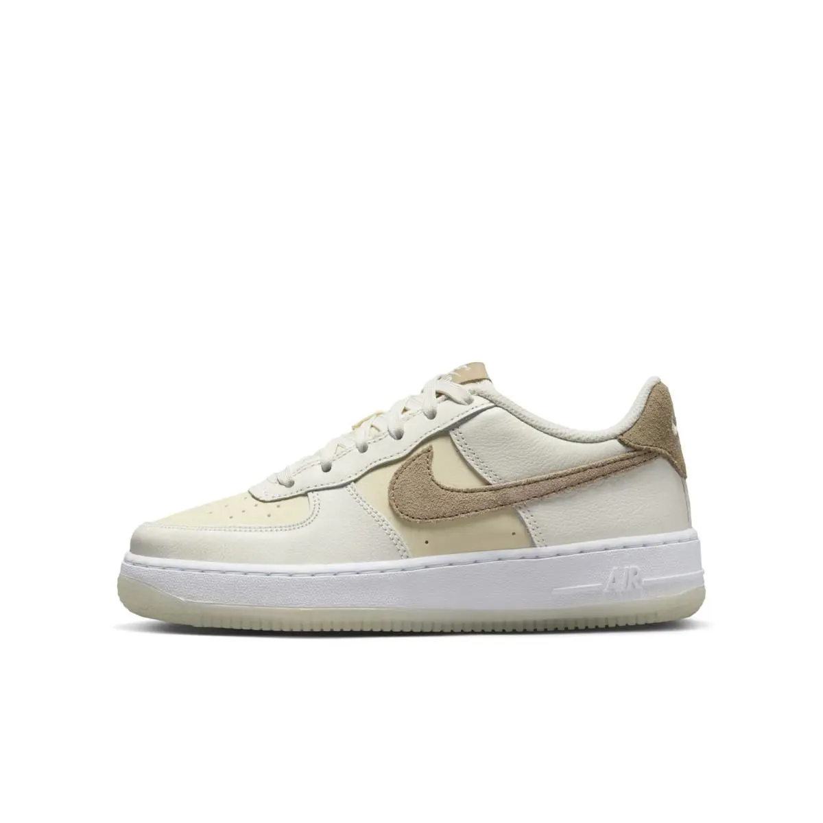 HF5349-100 Grade School Nike Air Force 1 Low LV8 5 `sail Coconut Milk White KH - Sail/Coconut Milk/White/Khaki