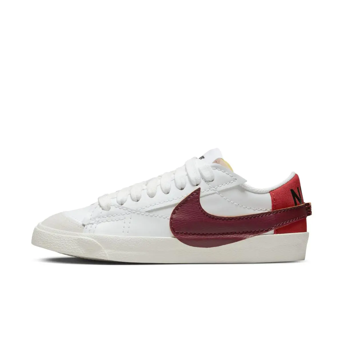 DQ1470-104 Womens Nike Blazer Low 77 Jumbo `dark Beetroot Cinnabar` - White/Dark Beetroot-Cinnabar-Black-Team Orange-Sail