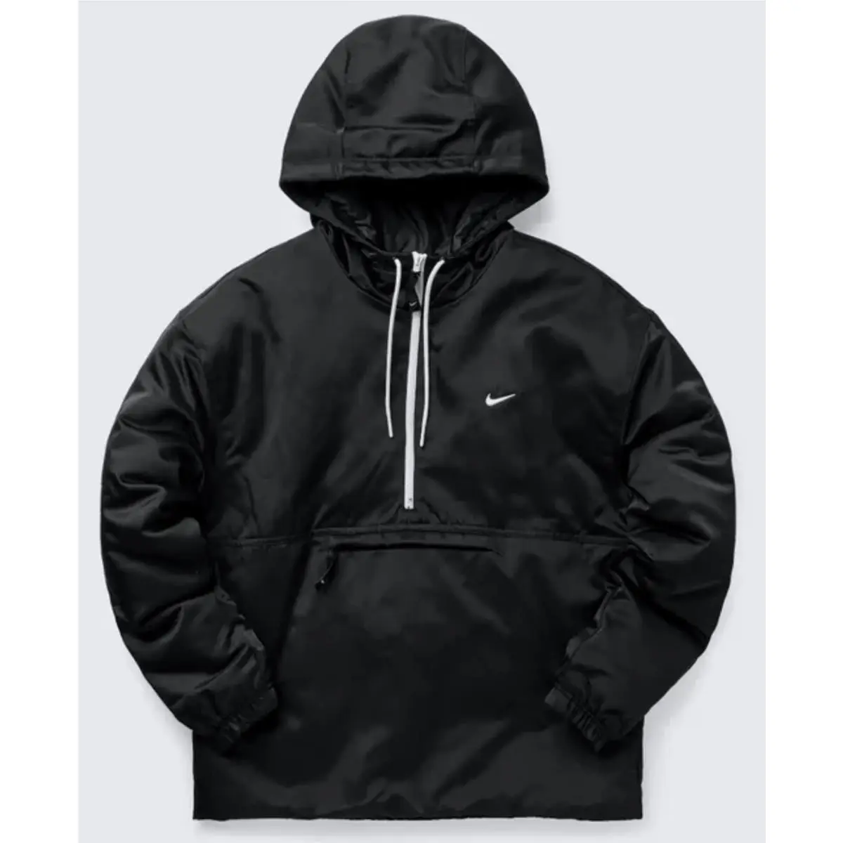 Nike clothing - Nike Solo Swoosh Satin 1/2 Zip Pullover Anorak - DR0839 - Black 1