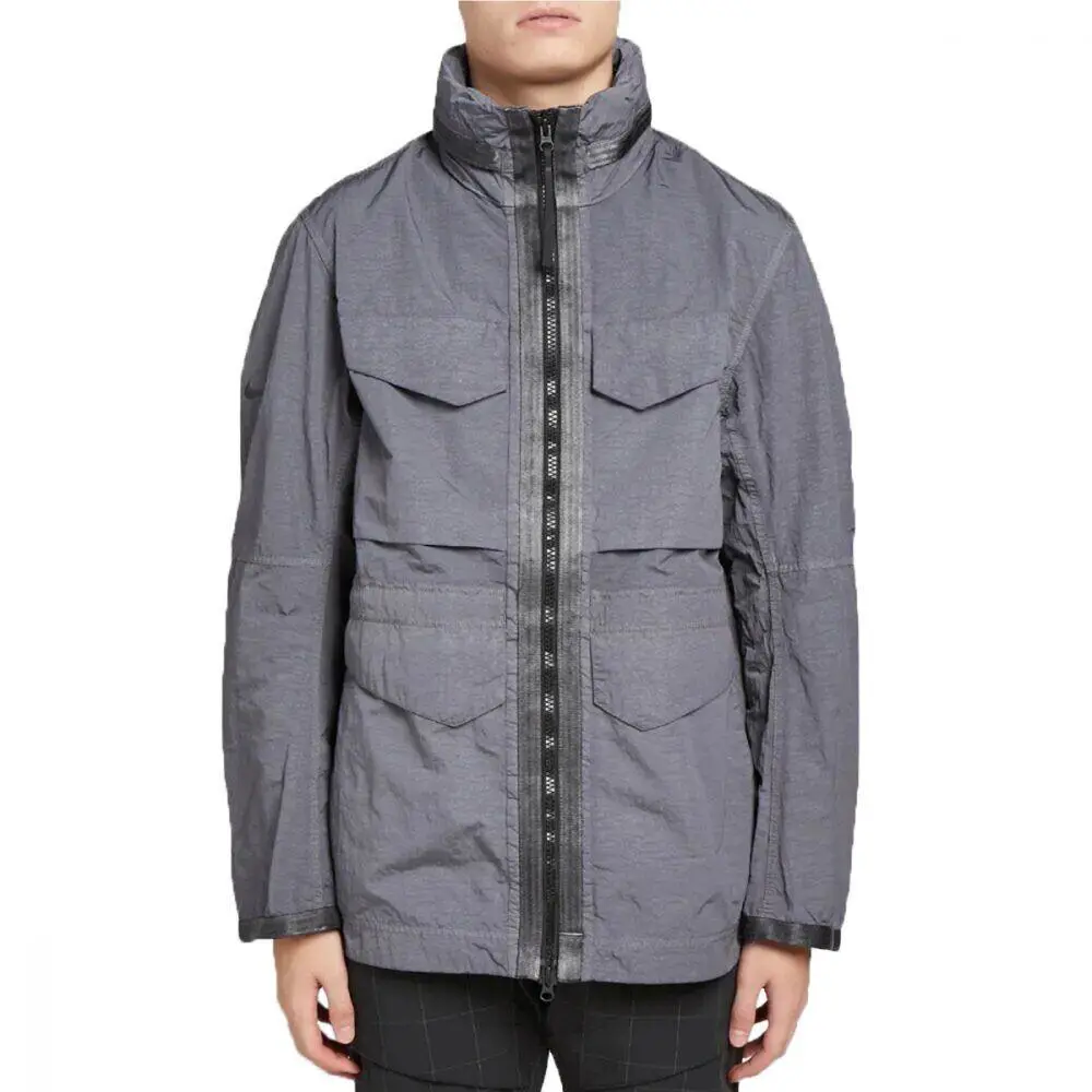 Nike Men`s Sportswear Tech Pack High Density M65 Zipper Jacket Dark Grey- Black - Dark Grey-Black