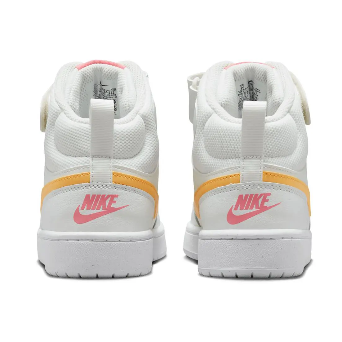 Nike shoes - Nike Court Borough - Court Borough - white & yellow pink 3