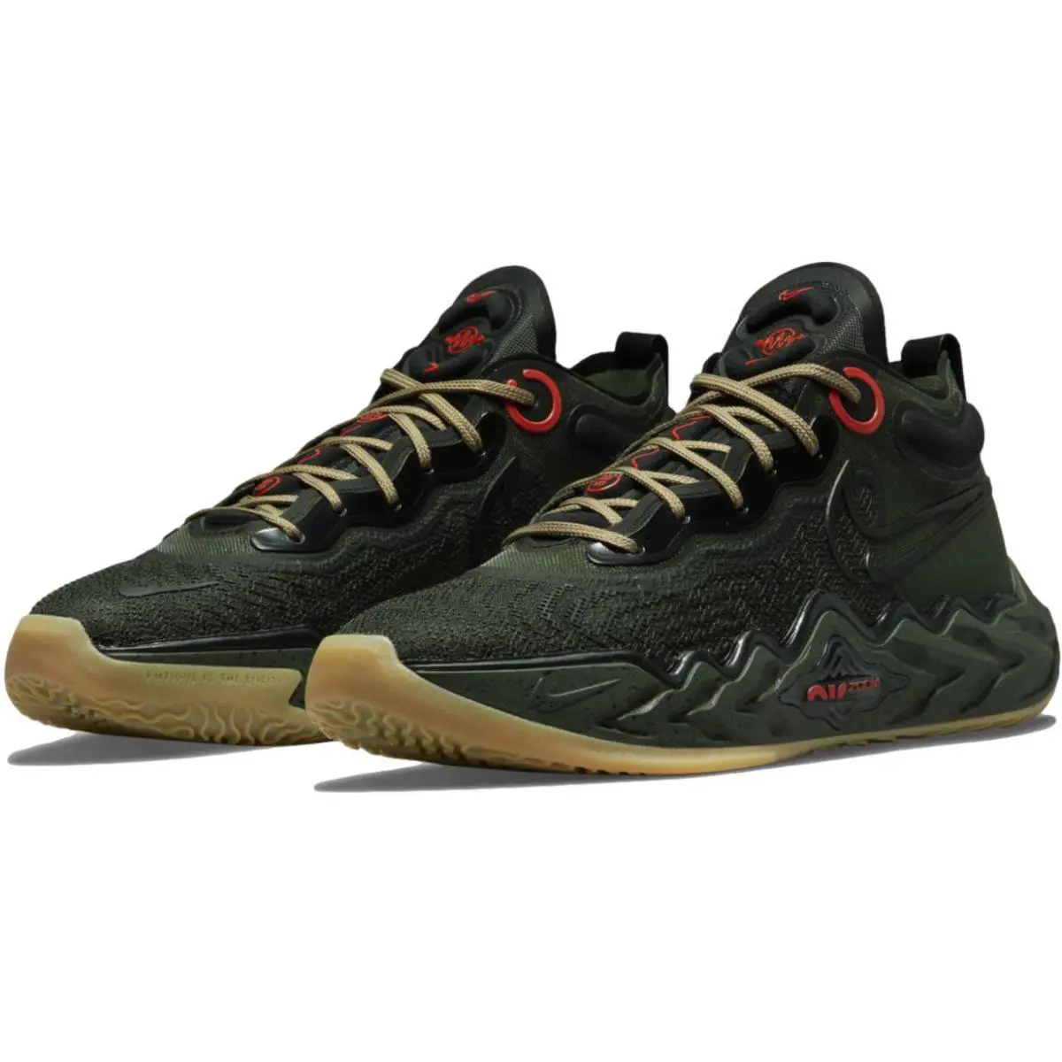 Nike Men`s Air Zoom GT Run `carbon Green` Basketball Shoes CZ0202-300 - Carbon Green/Black-Khaki