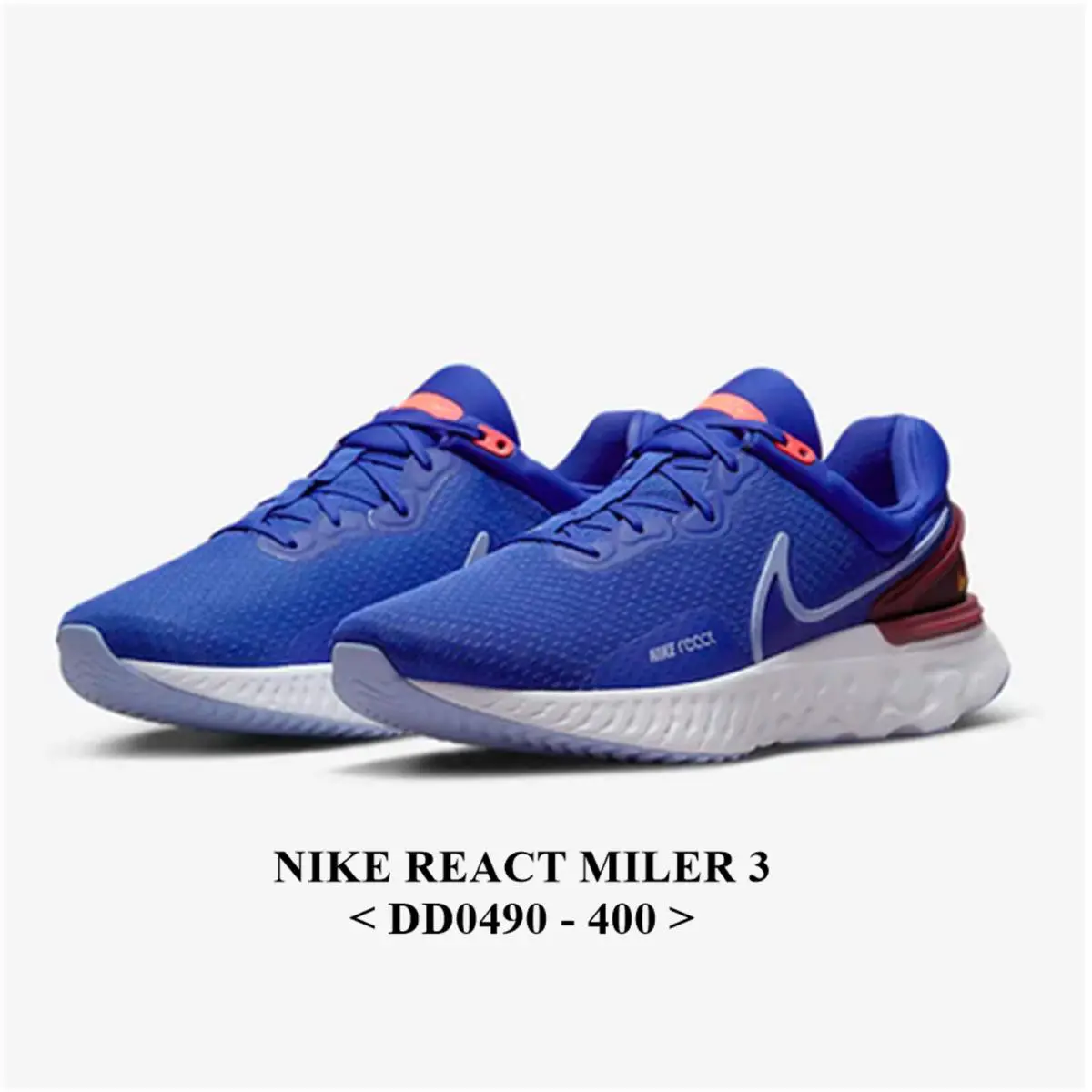 Nike React Miler 3 DD0490-400 Men`s Road Running Shoes.new NO Lid - Concord/Dark Beetroot/Bright Crimson/Light Thistle