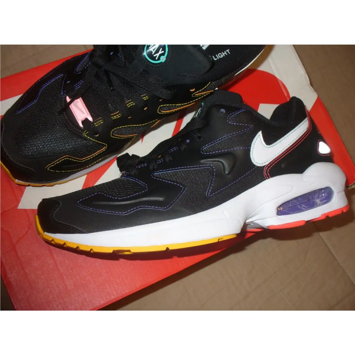 Nike shoes - Nike Air Max2 Lite - Air Lite - CK0739 001 - Black-Multi, Manufacturer: Black/White-Psychic Purple 13