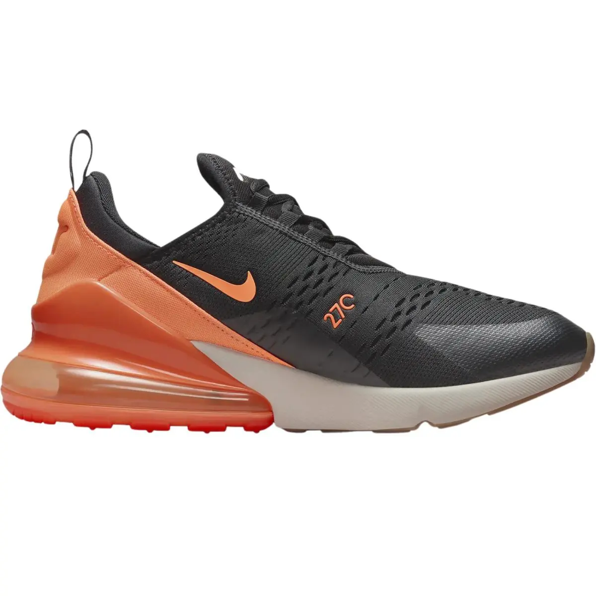 Air Max 270 Men Sneaker Shoe US Size 7-14 Colors Athletic Black/Bright Crimson/Phantom/Total Orange by Nike