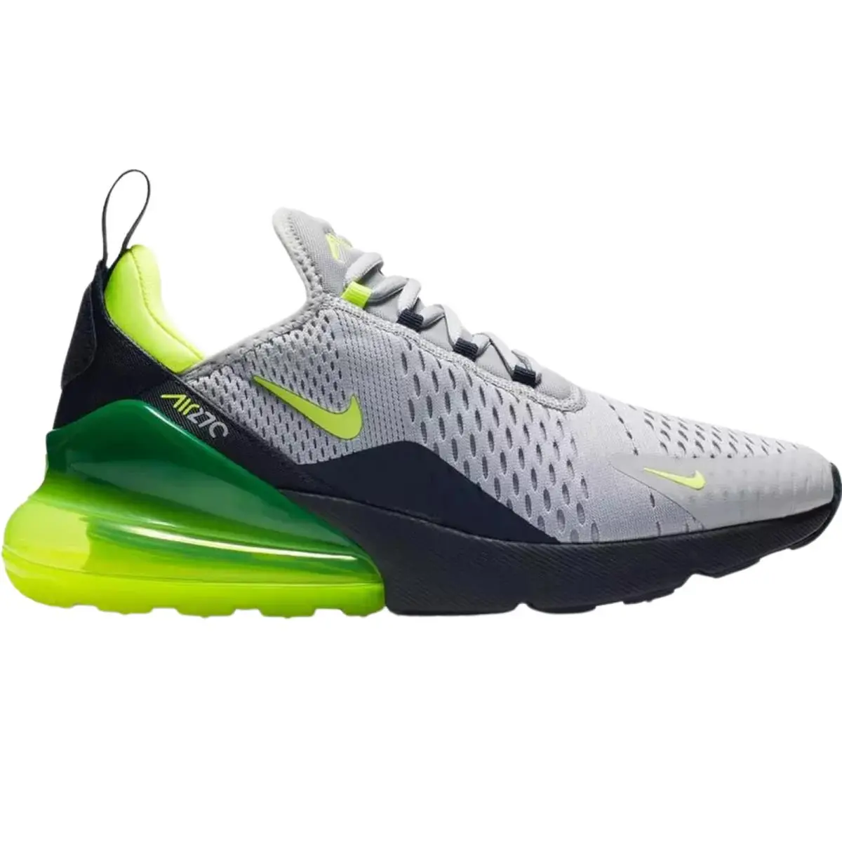 Air Max 270 Men Sneaker Shoe US Size 7-14 Colors Athletic Wolf Grey/Volt/Obsidian by Nike