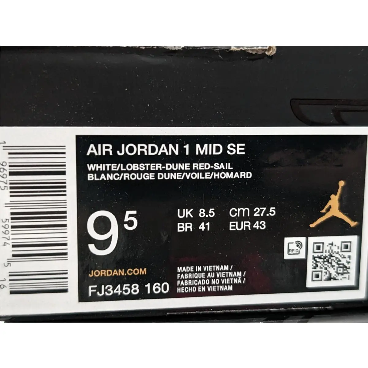 Nike shoes - Air Jordan 1 Mid SE - FJ3458-160 - White/Dune Red/Sail 9