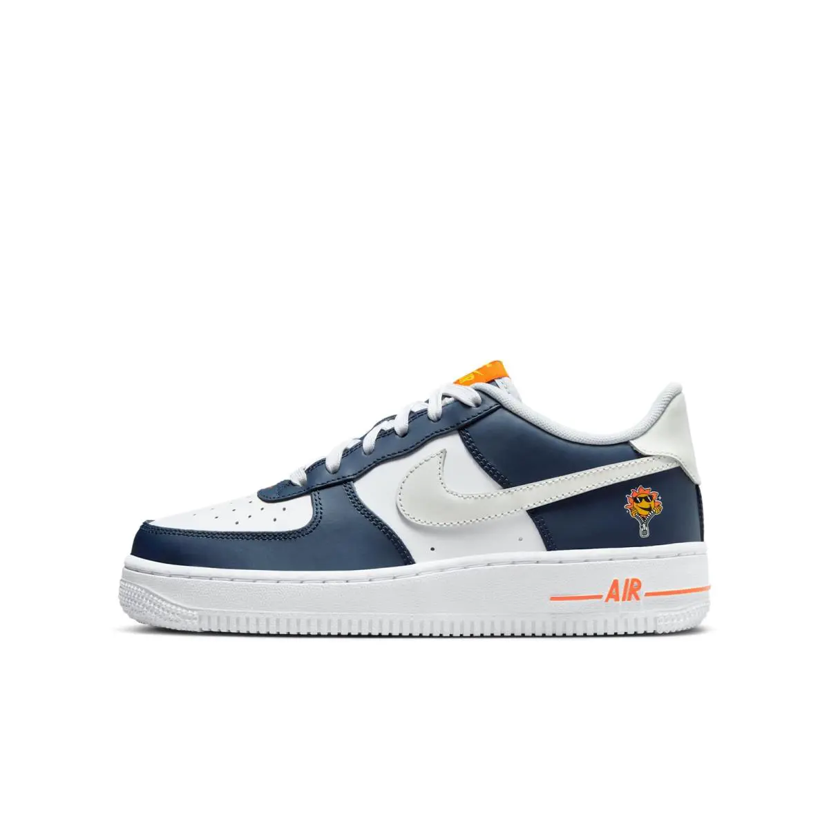 FN7239-410 Grade School Nike Air Force 1 LV8 - Midnight Navy/White-Blue Tint