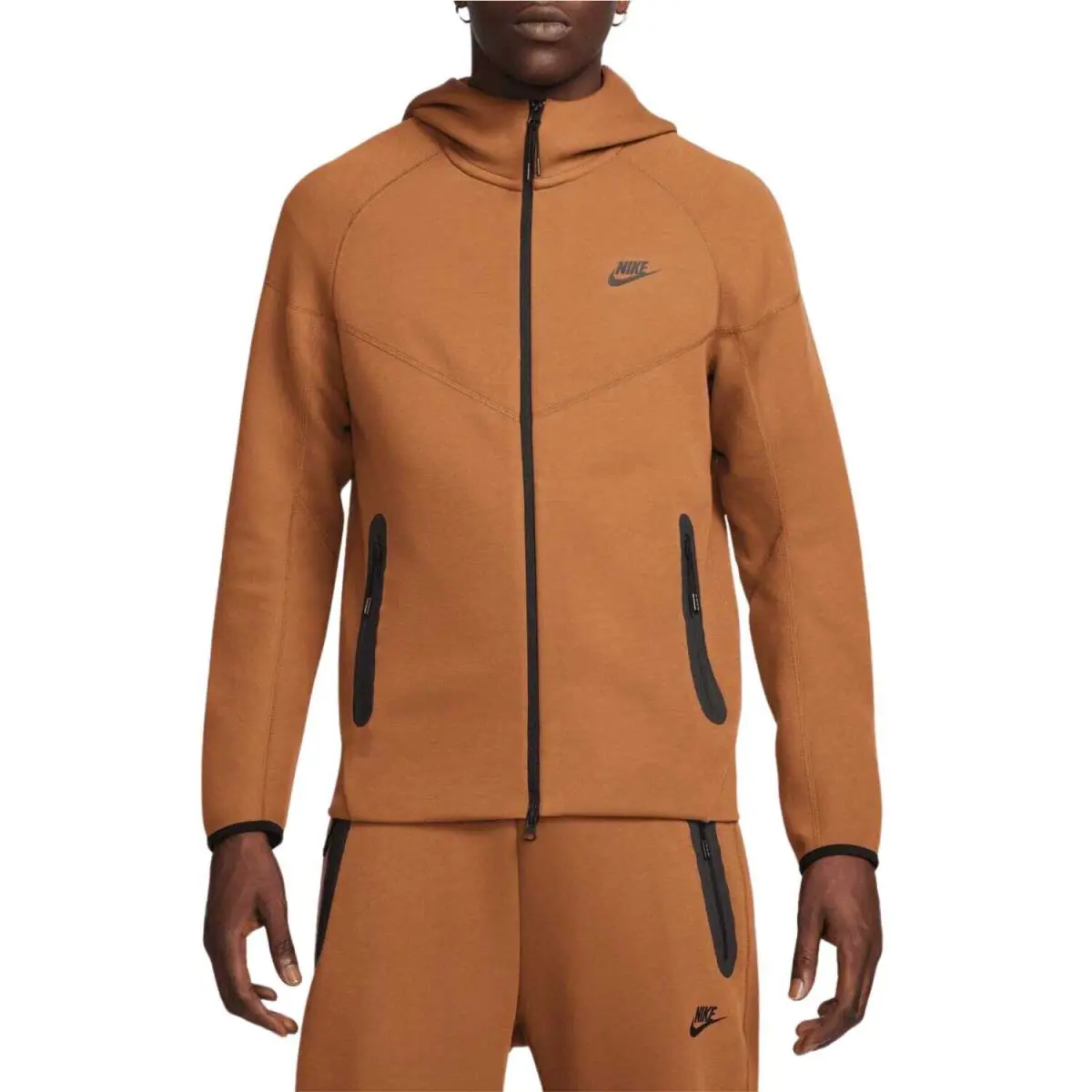 Nike Sportswear Tech Fleece Windrunner Men`s Full-zip Hoodie Mens Style : Fb7921 - LT BRITISH TAN/BLACK