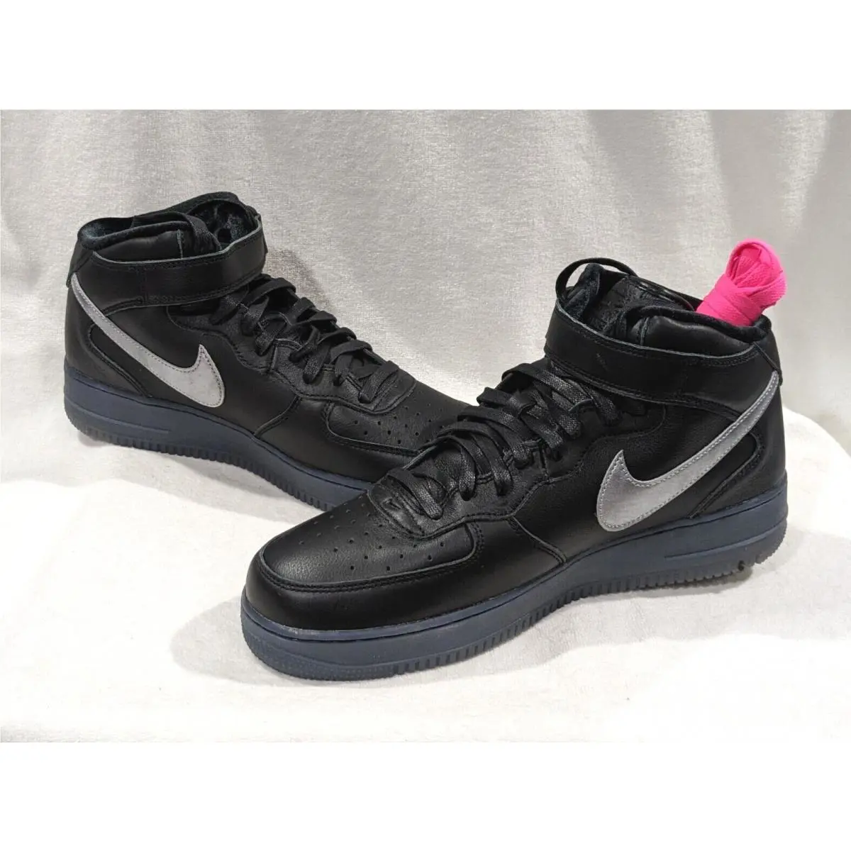 Nike shoes - Nike Air Force 1 Mid PRM - DX3061-001 - Black/Silver 9