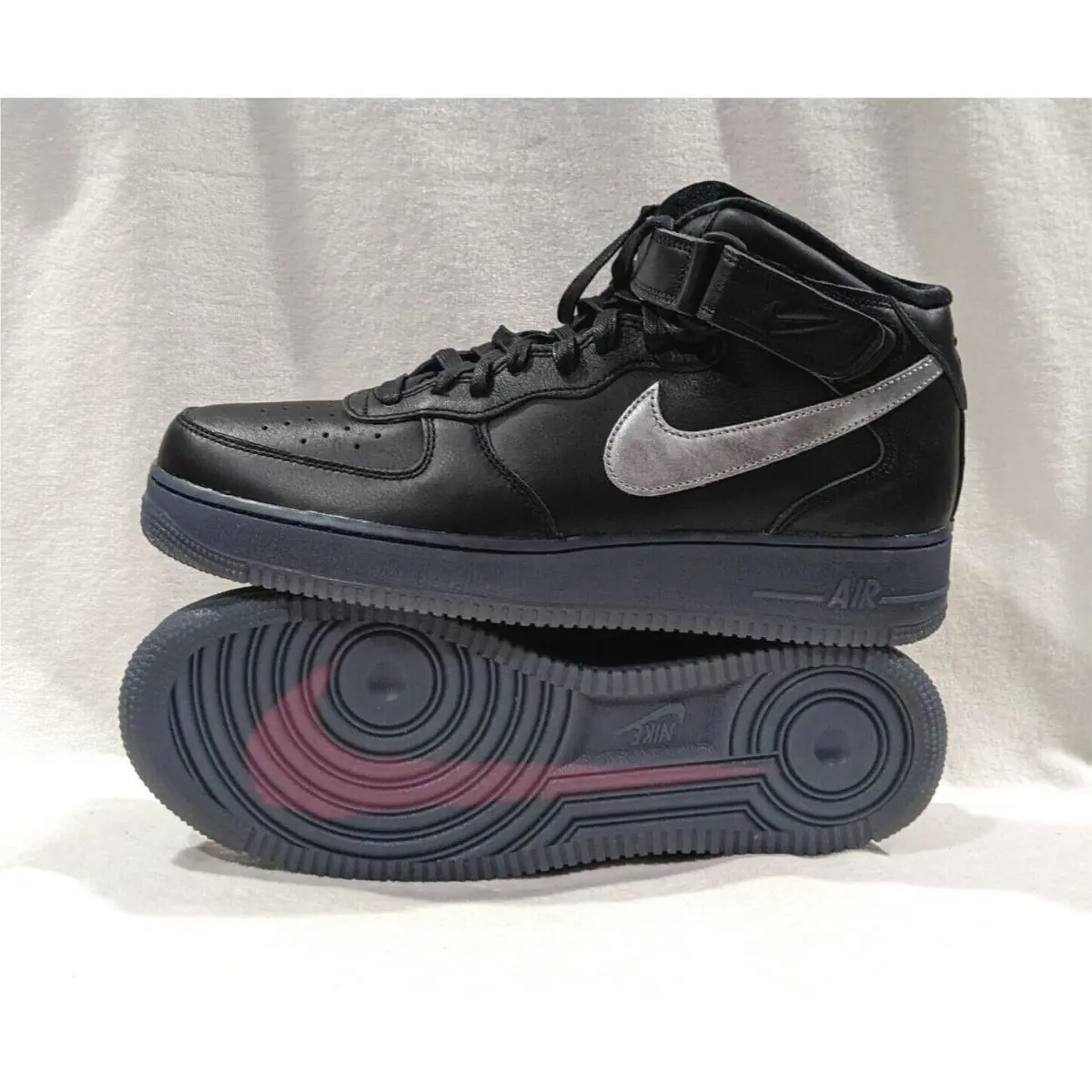 Nike shoes - Nike Air Force 1 Mid PRM - DX3061-001 - Black/Silver 10