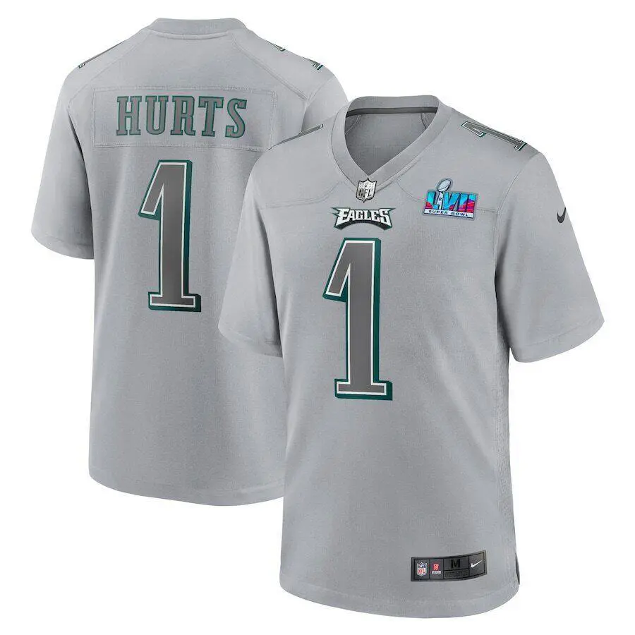 Philadelphia Eagles Jalen Hurts Nike Gray Atmosphere Super Bowl Lvii Game Jersey