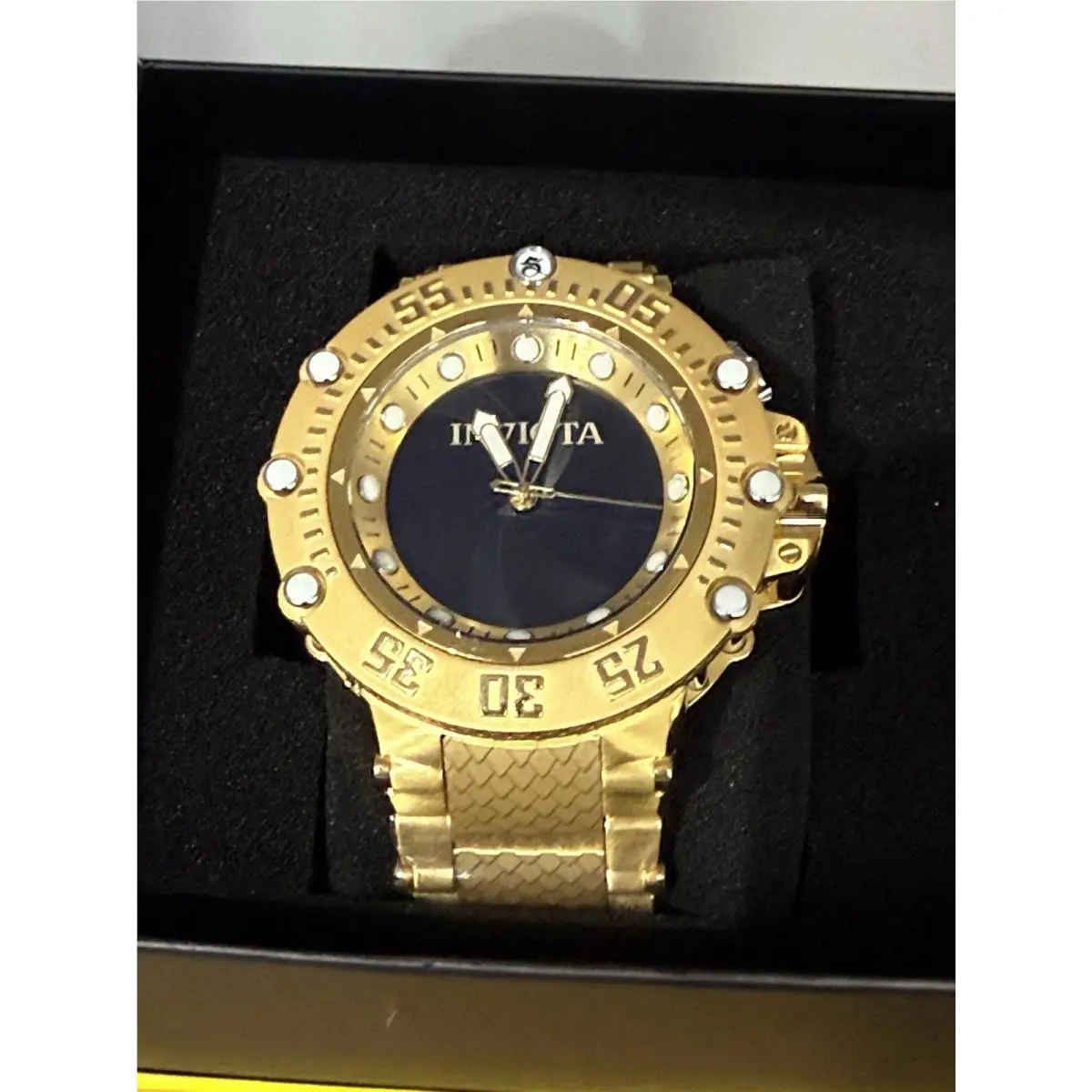 Top Gun Invicta Subaqua Automatic Men`s Watch -52 MM Gold Plated Shutter