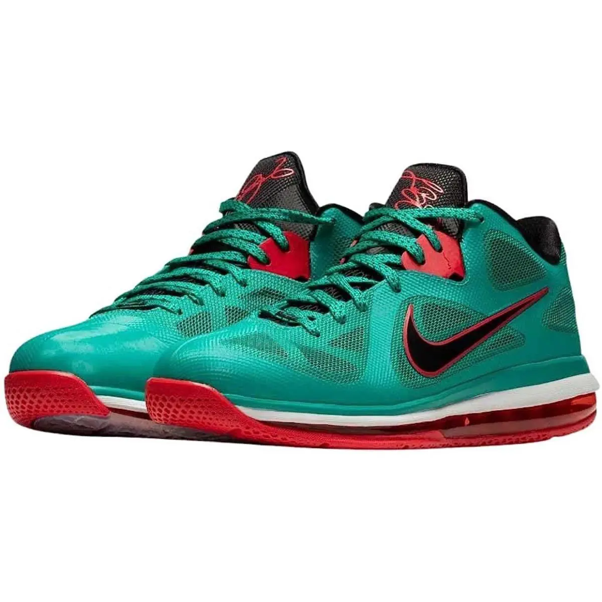 Nike shoes - Nike LeBron IX Low - LeBron Low - New Green/Black/Action Red/Whi 1