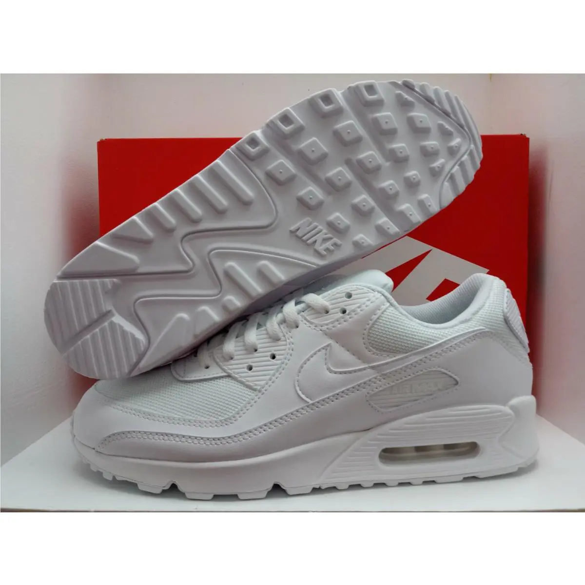 Nike shoes - Nike Air Max 90 - Air Max - CN8490 100 - White/White-White-Wolf Grey 0