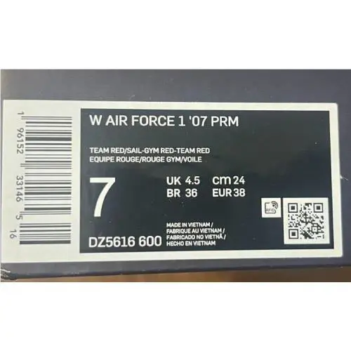 Nike shoes - Air Force 1 `07 PRM - Team Red/Tail-Gym Red 4