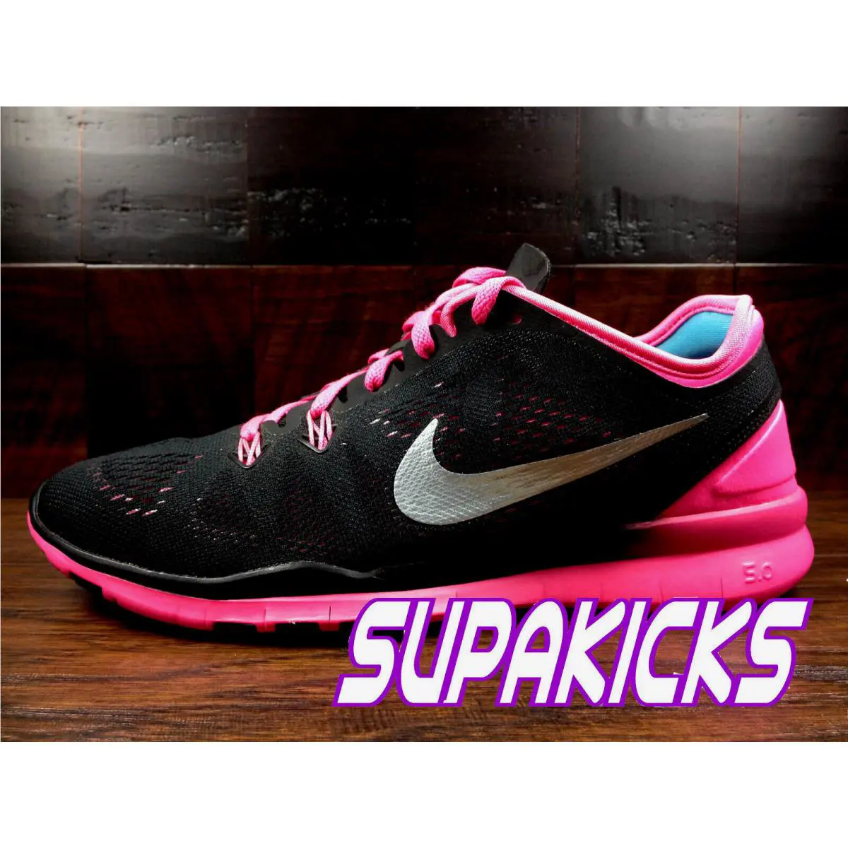 Nike Free 5.0 Tr Fit 5 Black / Silver / Pink Crossfit 704674-002 Womens