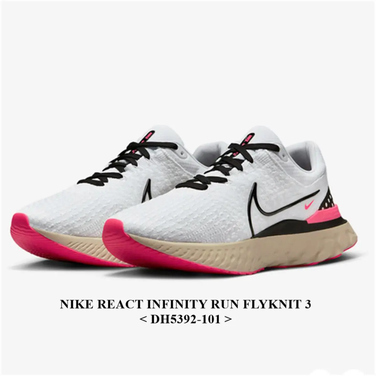 Nike React Infinity Run FK 3 DH5392-101 Men Running Shoes NO Lid - White/Pearl White/Hyper Pink/Black