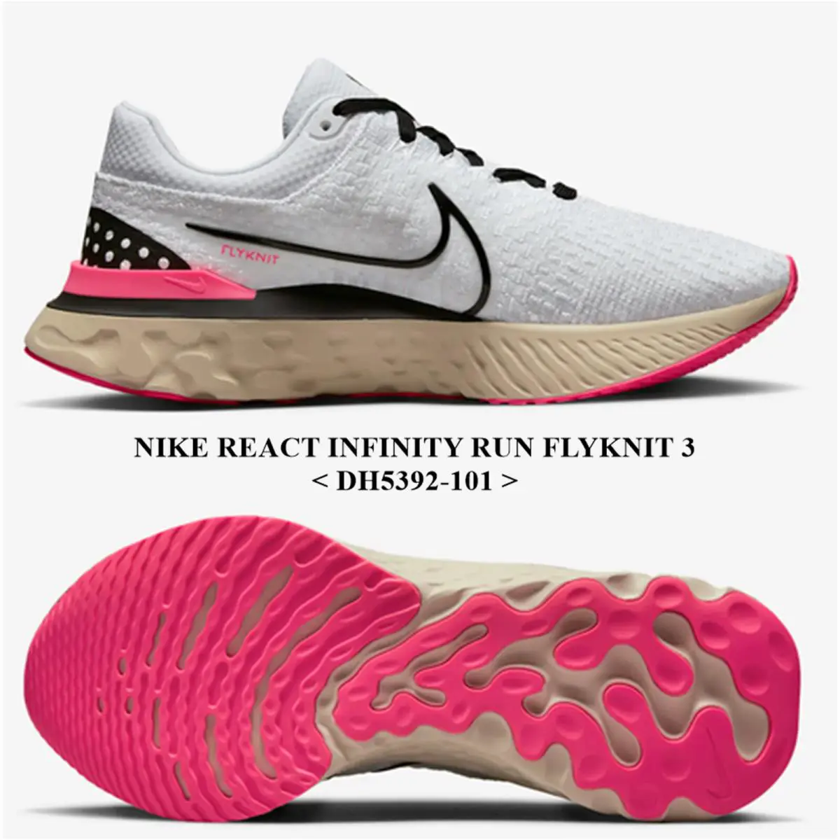 Nike shoes - Nike React Infinity Run FK 3 - DH5392-101 - White/Pearl White/Hyper Pink/Black 0