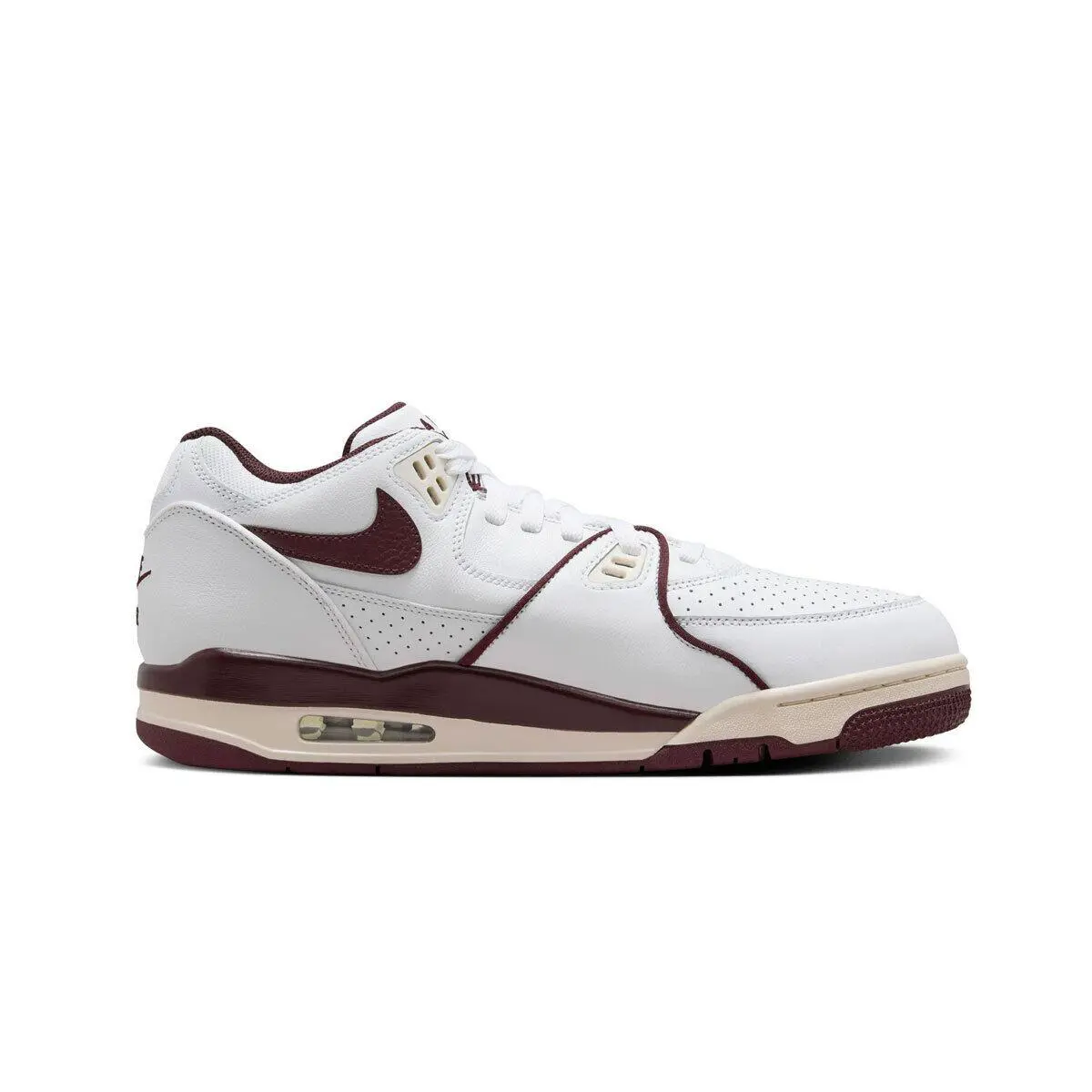Nike Men`s Air Flight `89 Low Burgundy Crush FQ8256-100 White/burgundy SZ 7-13 - White/Burgundy Crush/Phantom