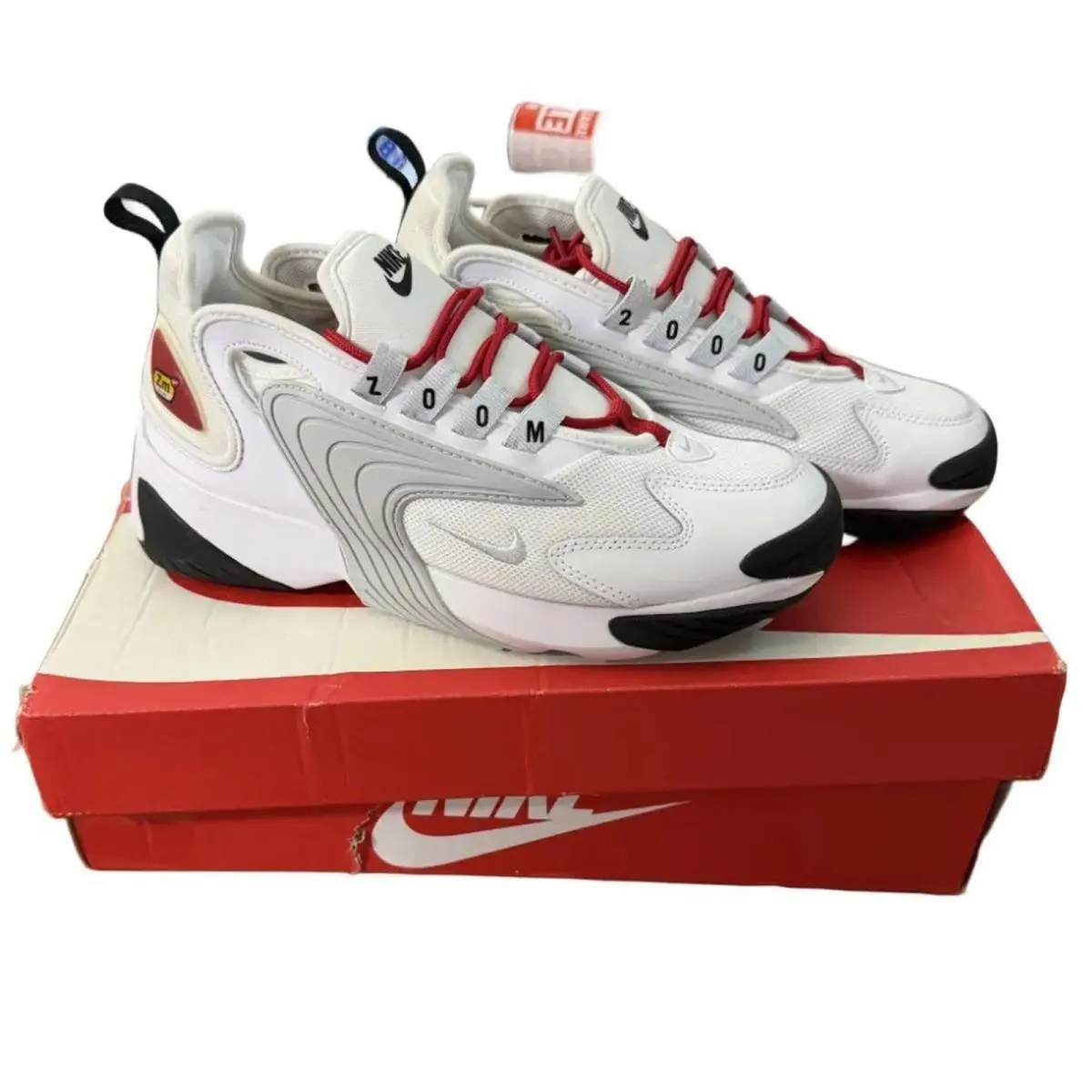 Nike shoes - WMNS Nike Zoom 2K - WMNS Zoom - AO0354 107 - White/Pure Platinum-Gym Red 3