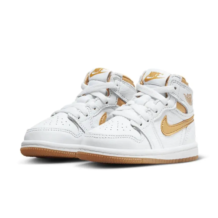 Nike shoes - Jordan 1 Retro High OG - White/Metallic Gold/Gum Light Brown 1
