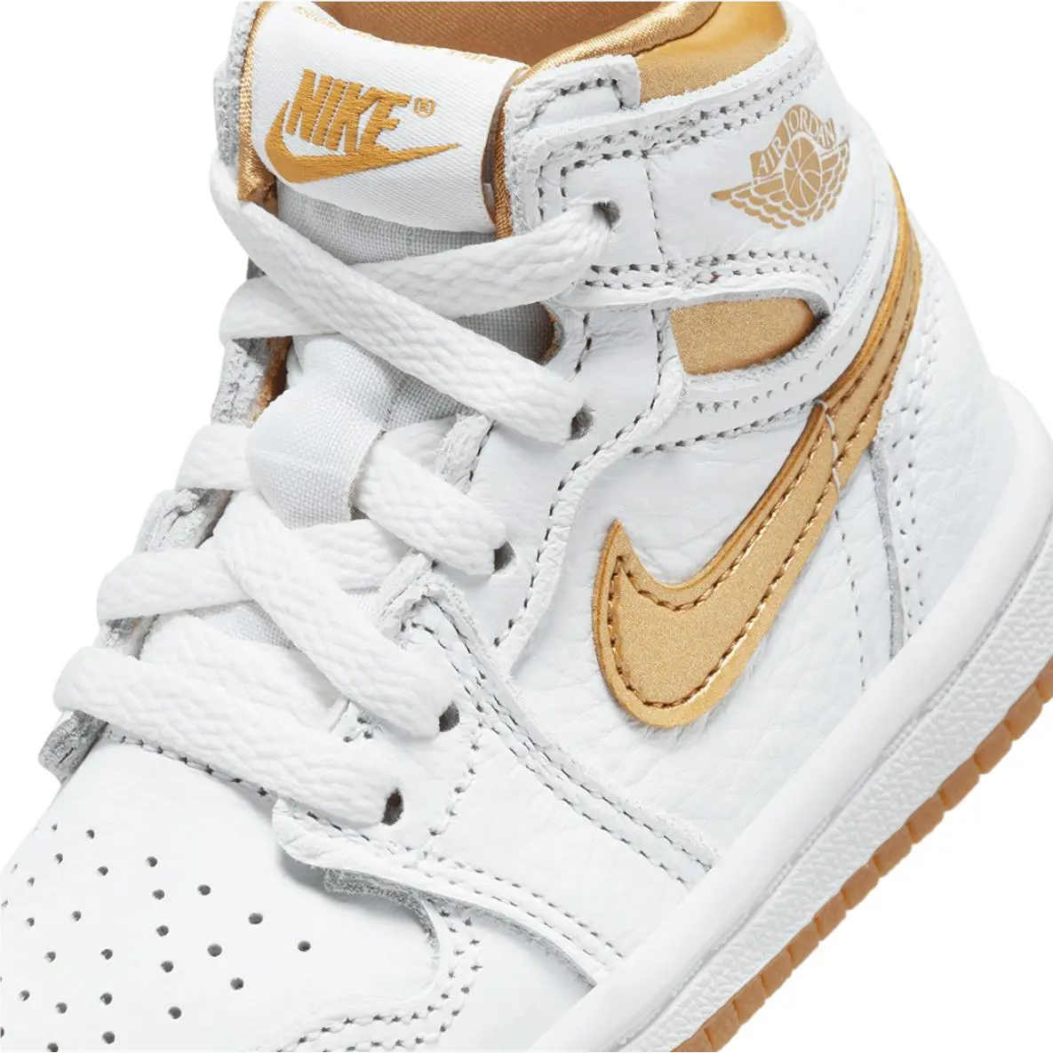 Nike shoes - Jordan 1 Retro High OG - White/Metallic Gold/Gum Light Brown 5